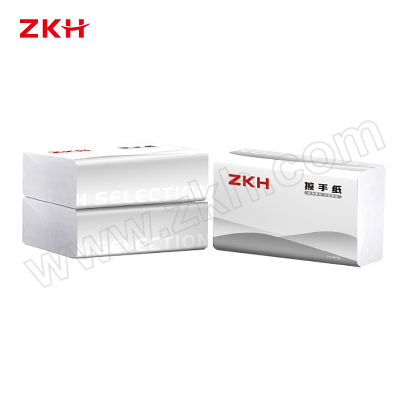 ZKH/震坤行 擦手纸纸巾 ZKH022 225×215mm 200抽×20包 单层 1箱