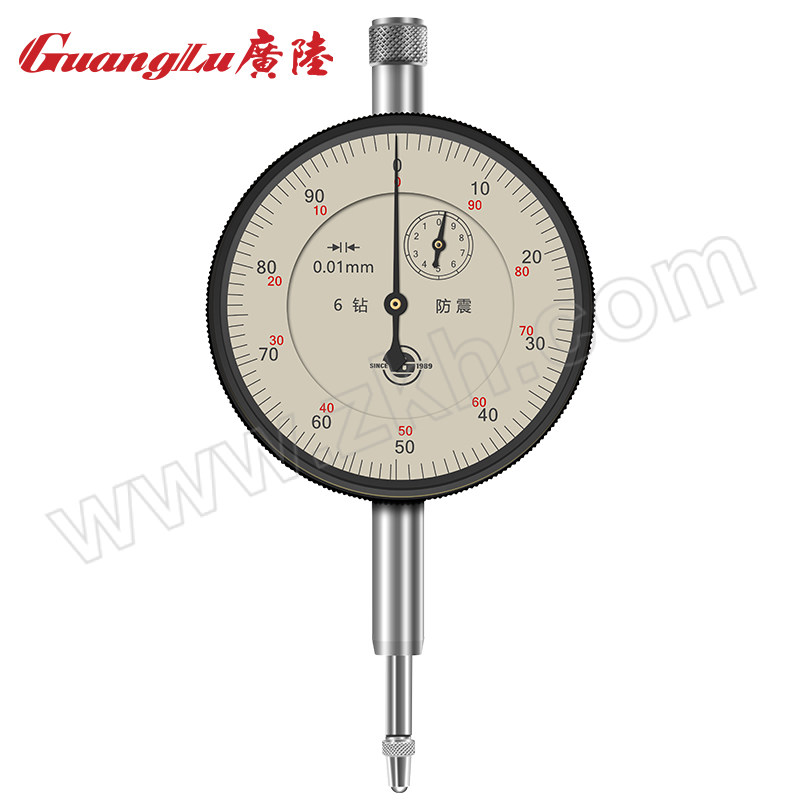 GuangLu/广陆 1989系列6钻防震百分表 3212-131-2G 测量行程0~10mm 不代为第三方检测 1个