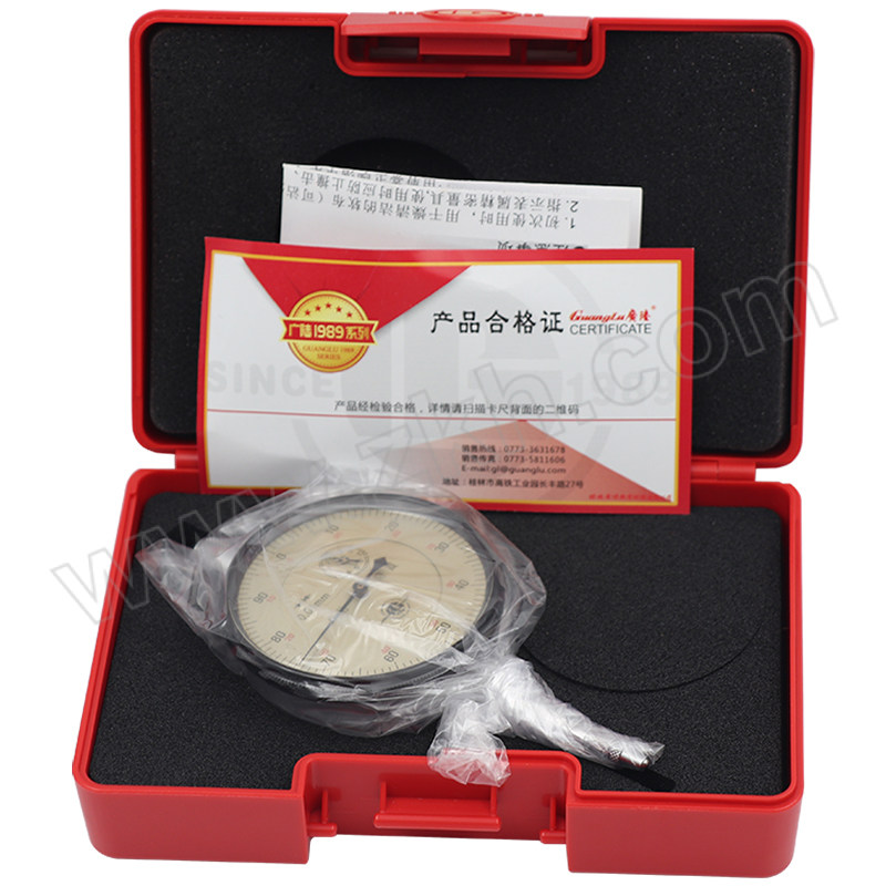 GuangLu/广陆 1989系列6钻防震百分表 3212-131-2G 测量行程0~10mm 不代为第三方检测 1个