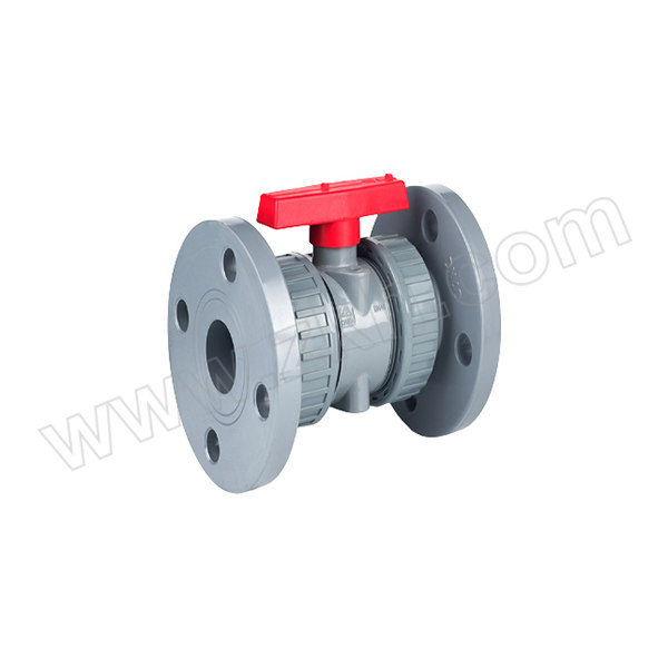 HERSHEY/环琪 国标CPVC FPM法兰式双边由令球阀 1-1/4" 40mm 压力PN10 灰色 1个