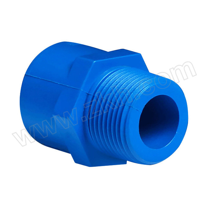 LESSO/联塑 外螺纹直接头(PVC-U给水配件) dn75×R21/2" 蓝色 1个