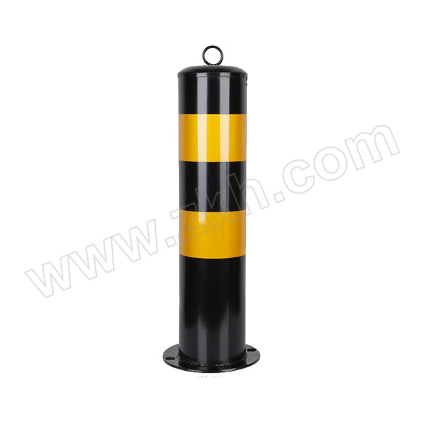 JUYUAN/聚远 钢管警示柱 黄黑固定  底直径16cm×高50cm×顶直径11cm 壁厚0.06cm 1个