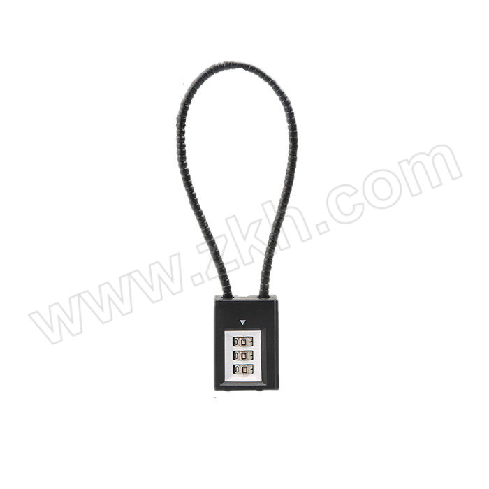 DH/鼎红 软钢缆挂锁 28cm钢缆黑色密码锁 1个
