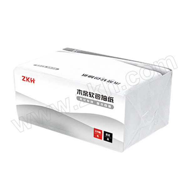 ZKH/震坤行 软包抽纸 ZKH-EVM010 三层 390张 138×190mm 130抽×24包 1包