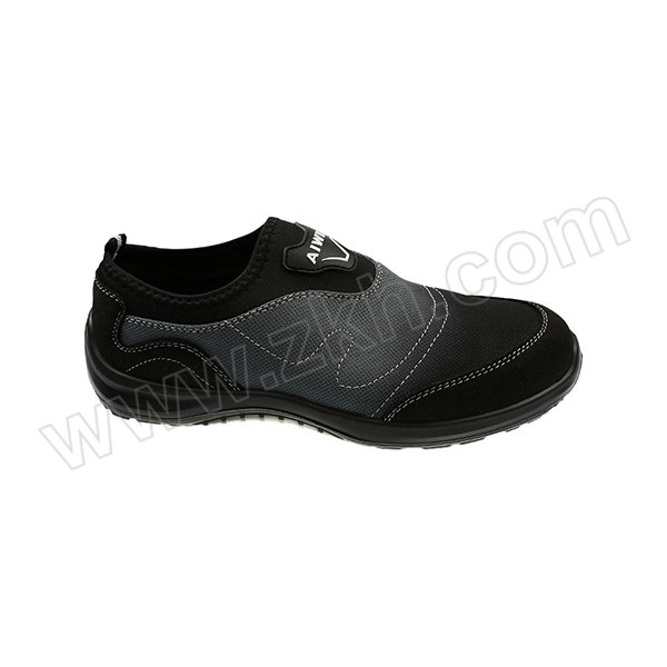 AIWIN Slip-On 帆布款透气安全鞋 Y607 42码 黑色 防砸 防刺穿 防静电 1双