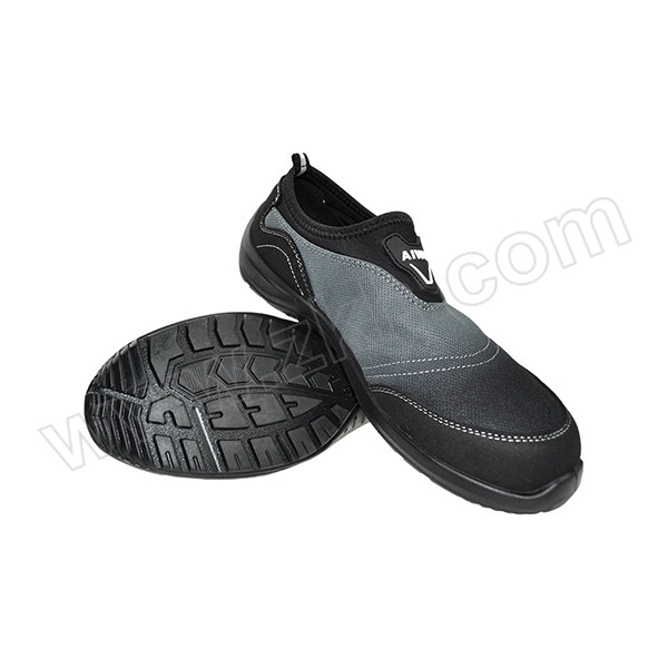 AIWIN Slip-On 帆布款透气安全鞋 Y607 35码 黑色 防砸 防刺穿 防静电 1双