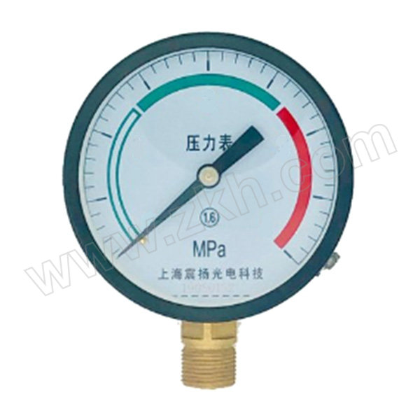 HAM/汉木 一般铁壳压力表 Y100-100mm-径向不带边-不耐震-铁外壳+铜接头 过程连接M20×1.5 量程0~1.6MPa 1只
