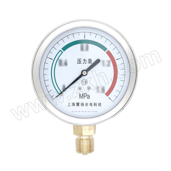 HAM/汉木 普通不锈钢压力表 Y100/AZ-100mm-径向不带边-充油耐震-不锈钢外壳+铜接头 过程连接M20×1.5 量程0~2.5MPa 1只