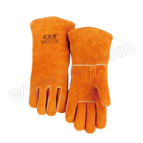 WESTUN/威仕盾 橙红色直指焊接手套 G-0392 均码 35cm 1副