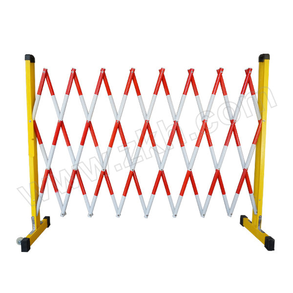 ZKH/震坤行 管式玻璃钢伸缩围栏 PG1220 红白黄三色 1.2×2m 1个