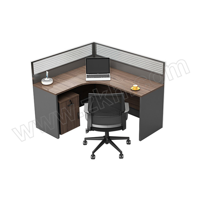 LANRAN/兰冉 L型单人位含柜椅屏风工位办公桌 LR-082336 尺寸1400×1200×1100mm 有线槽 1张