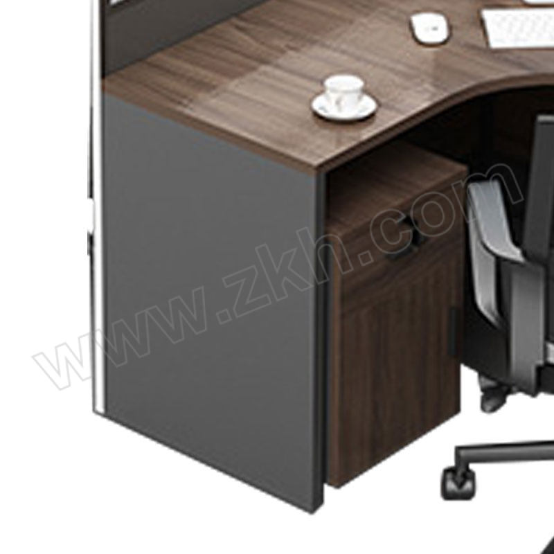LANRAN/兰冉 L型单人位含柜椅屏风工位办公桌 LR-082336 尺寸1400×1200×1100mm 有线槽 1张