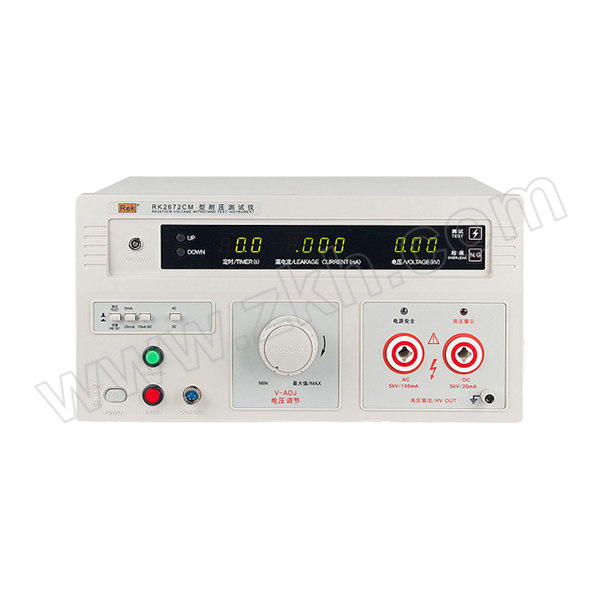 REK/美瑞克 耐压测试仪 RK2672CM 电压AC/DC0~5kV 击穿电流AC0~100mA DC0~20mA 精度5% 选配PLC接口 声光报警(交直流型) 1台