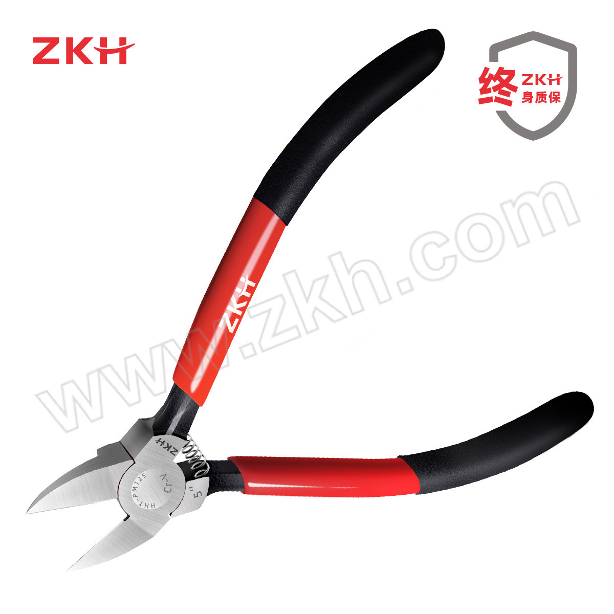 ZKH/震坤行 铬钒钢沾塑柄塑料水口钳 HHT-P160 6"/150mm 1把