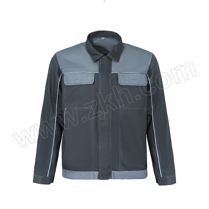 ZHONGFANG/中防 JK050夏季薄款反光条工作服长袖衬衫 JK050-GR-XL 灰色 1件