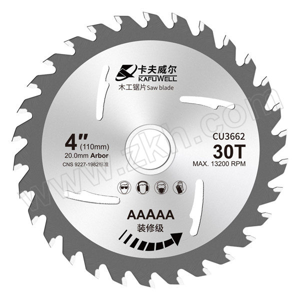 OK-TOOLS/卡夫威尔 4英寸装修级木工锯片 CU3662 1片