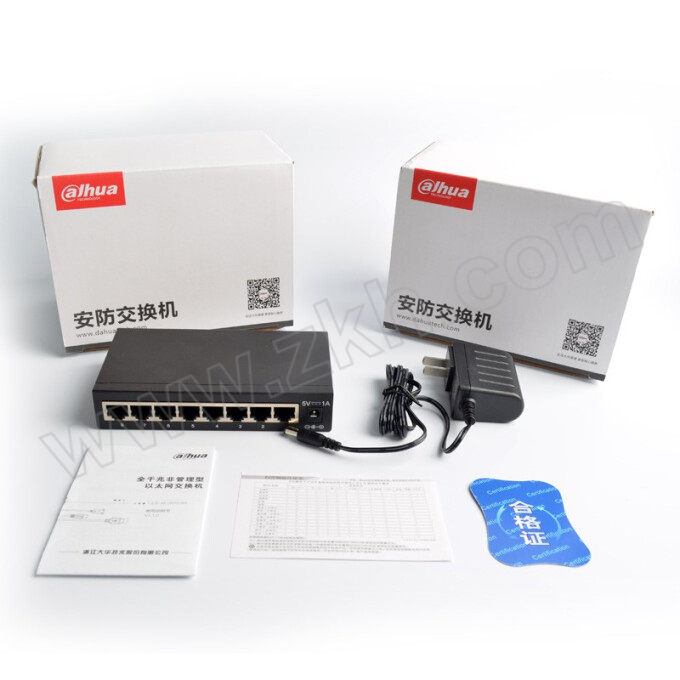 DAHUA/大华 8口全千兆安防企业交换机 DH-S3000C-8GT 背板带宽16bps MAC地址容量8K 2.75W 全金属外壳 远距离传输 1台
