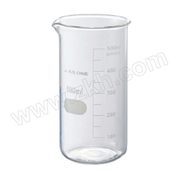 ASONE/亚速旺 高型烧杯 C4-566-04 500mL 硼硅酸玻璃 1个