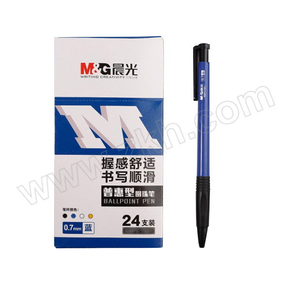 M&G/晨光 普惠型圆珠笔 ABPV7501 0.7mm 蓝色 24支 1盒