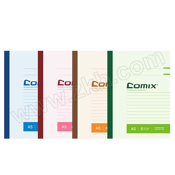 COMIX/齐心 无线装订本 C4505 A5 60张 蓝色/红色/棕色/绿色颜色随机 1本