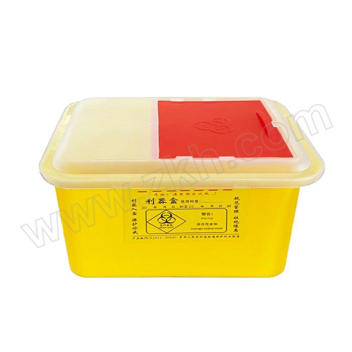 WELLGUARD/威佳 方形利器盒 3L锐器收集盒 20×16×13cm 黄色 1个