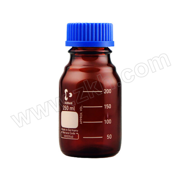 DURAN/杜兰 棕色玻璃蓝盖试剂瓶GL45螺口 218063656 250mL 1个