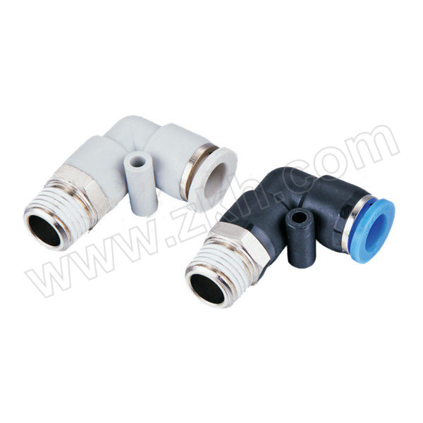 FLYFLOW/福莱福流 IPL型螺纹弯头接头 IPL04-03 铜+塑料接头 快插接口4mm-外螺纹R3/8 1个