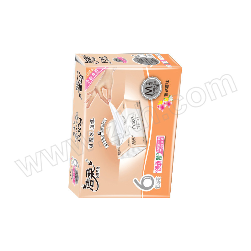C&S/洁柔 Face粉百花香味软抽纸 PR073-06 3层×120抽×6包 1提