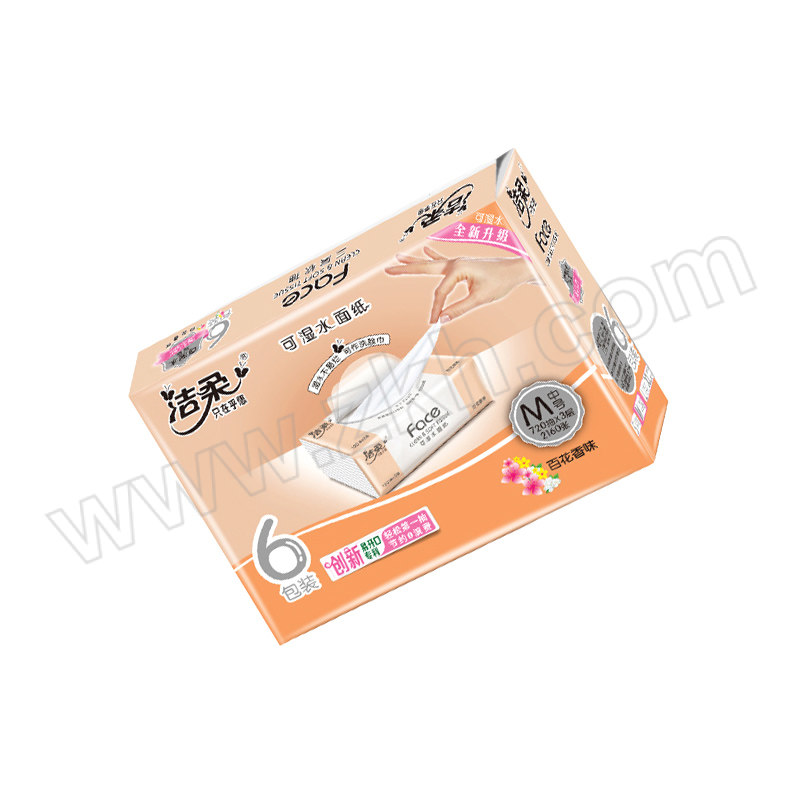 C&S/洁柔 Face粉百花香味软抽纸 PR073-06 3层×120抽×6包 1提
