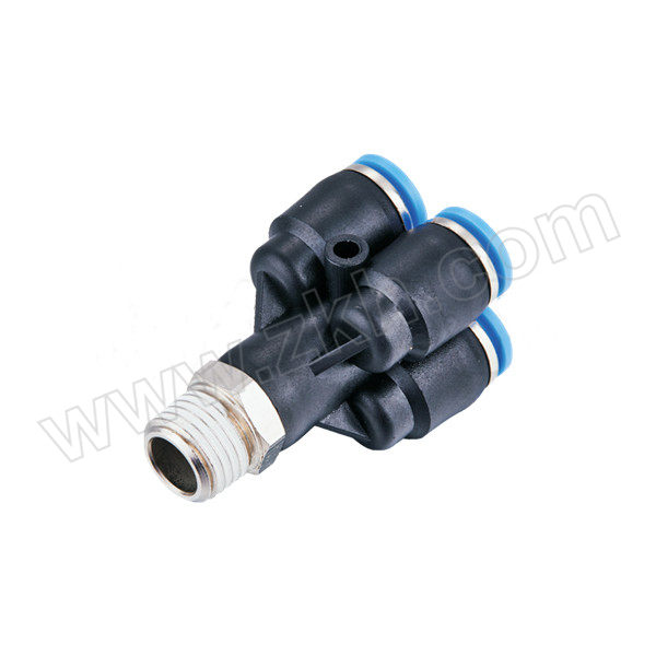 FLYFLOW/福莱福流 PTX系列Y型螺纹五通 PXT06-02 黄铜+塑料接头 快插6mm-快插6mm-外螺纹R1/4 1个