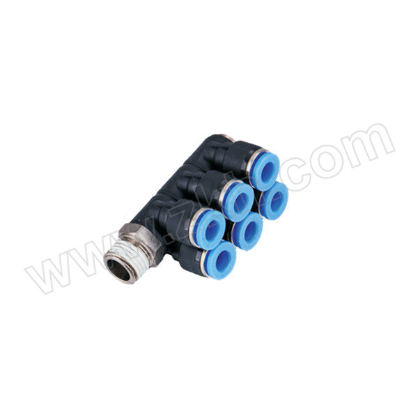 FLYFLOW/福莱福流 IPAT双管串联直角(3) IPAT08-01(3) 铜+塑料接头 快插接口8mm-外螺纹R1/8 1个