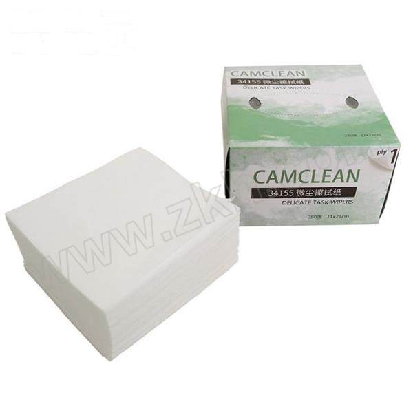 CAMCLEAN/康惠.洁 一次性无尘擦拭纸盒装 34155 白色 11×21cm 280张 1盒
