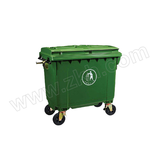 LINXI/林溪 环卫垃圾车 660L 1400×800×1220mm 绿色 桶身重24kg 总重44kg 高密度聚乙烯 1个