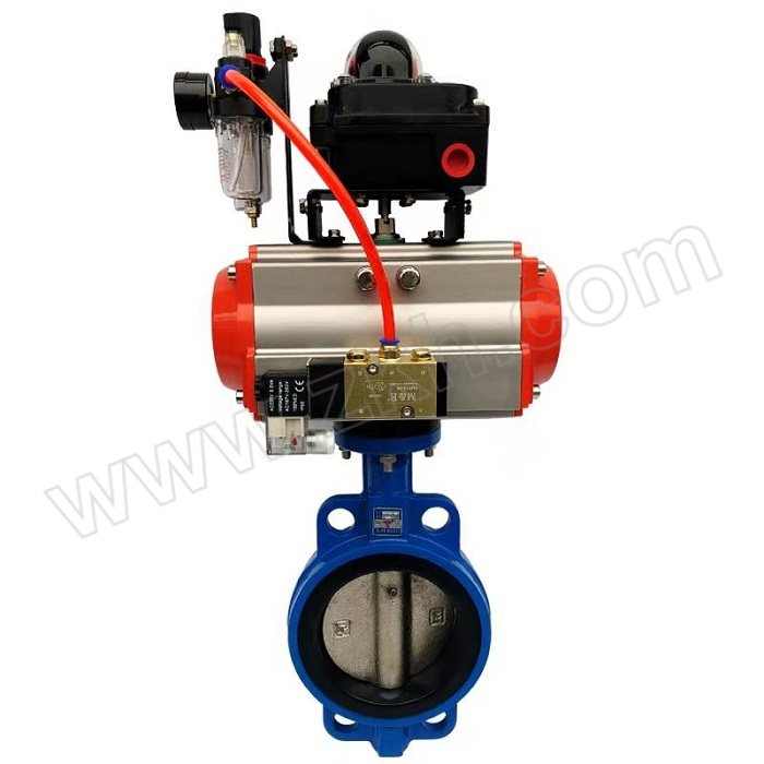 FLYFLOW/福莱福流 D671FP系列铸钢体304阀板气动蝶阀 D671FP-10C-DN200 对夹式接口 公称压力10bar 单作用气动头 1个