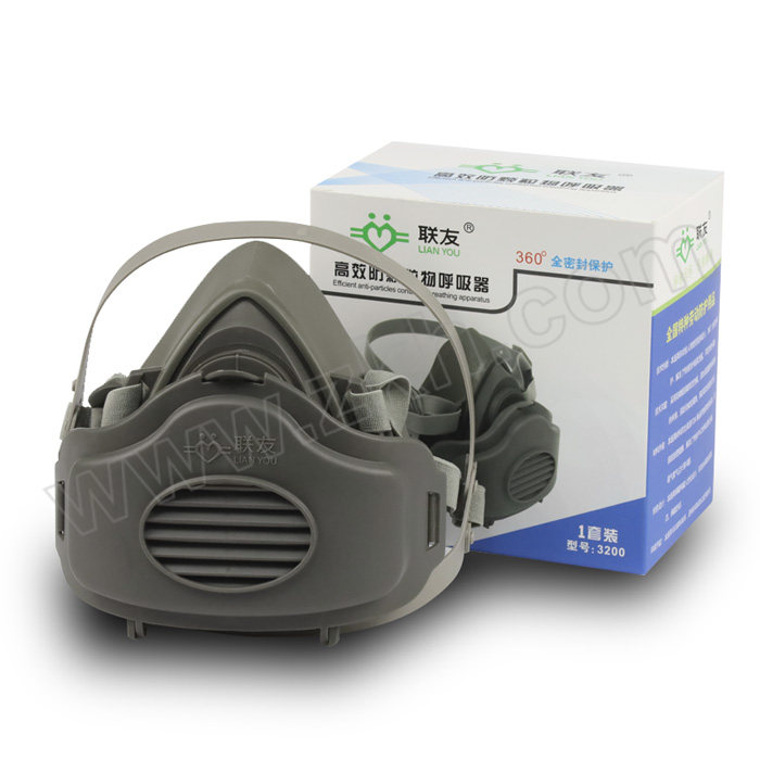 LIANYOU/联友 呼吸防尘半面具 3200 均码 防尘套装 含面具本体×1+滤棉×40 1套