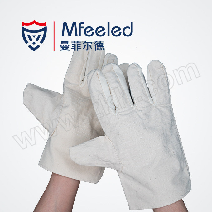 MFEELED/曼菲尔德 纯白内衬双层帆布手套 M24-1 均码 1双