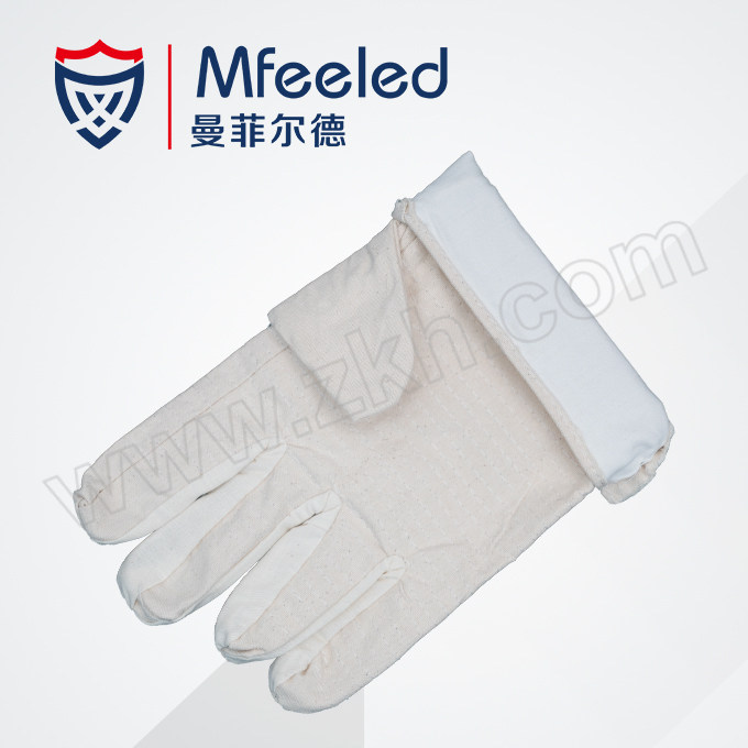 MFEELED/曼菲尔德 纯白内衬双层帆布手套 M24-1 均码 1双