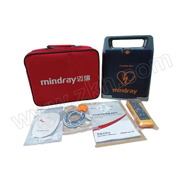 MINDRAY/迈瑞 AED训练机 无屏版/蓝色 适用于S&C系列 含主机×1台+遥控器×1个+电机线×1条+多功能电极片×1对+说明书×1本+储藏包×1个+合格证×1个 1套