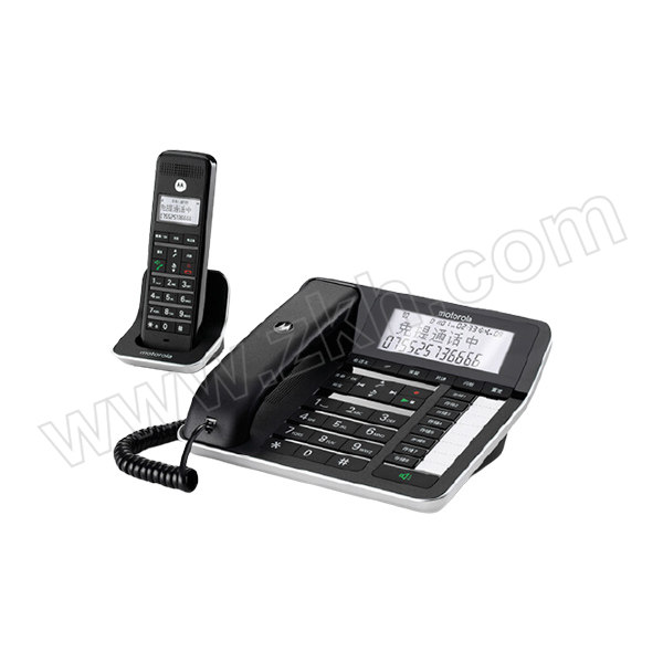 MOTOROLA/摩托罗拉 数字无绳录音电话机 C7001C 黑色 子母机一拖一 可扩展子机 1套