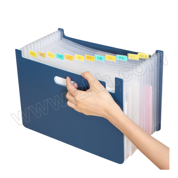 DELI/得力 风琴包 63951 13格 深蓝色 1个