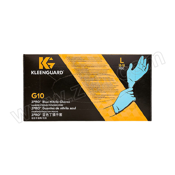 KIMBERLY-CLARK/金佰利 KLEENGUARD 劲卫 G10蓝色丁腈手套2Pro 54423 L 蓝色 1盒