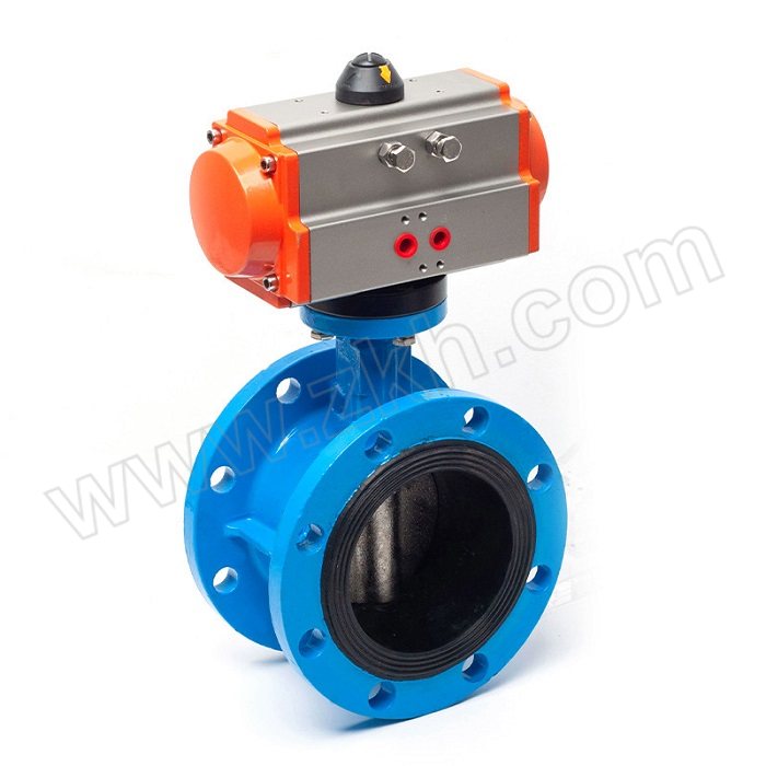 FLYFLOW/福莱福流 D641X系列碳钢气动法兰蝶阀 D641X-16C-DN160 公称压力16bar 单作用气动头 1个