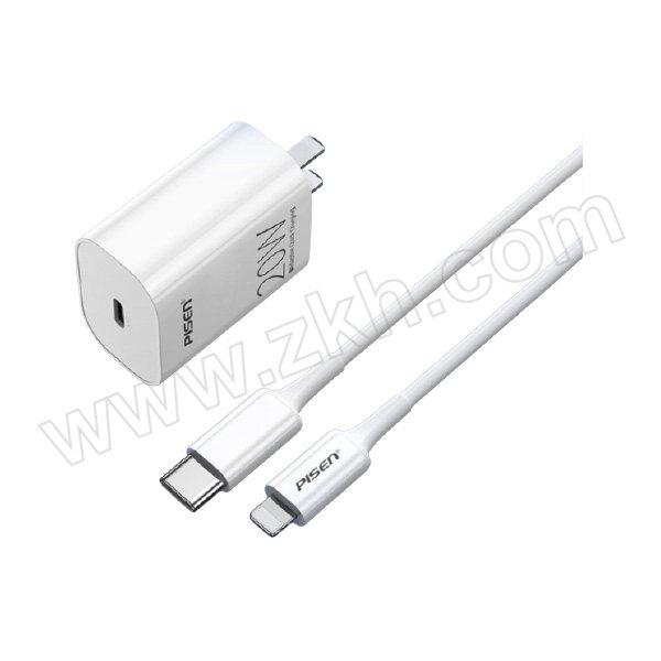PISEN/品胜 充电套装 TS-C135B PD20W充头+PD20W线 苹果白 纸质彩盒装 1套