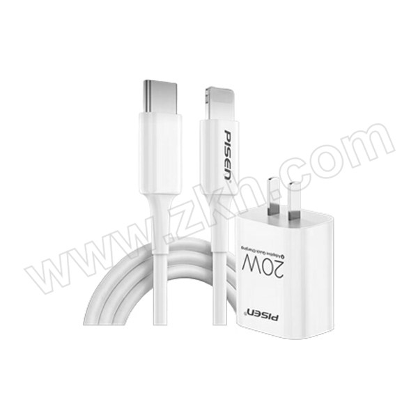 PISEN/品胜 充电套装 TS-C135B PD20W充头+PD20W线 苹果白 纸质彩盒装 1套