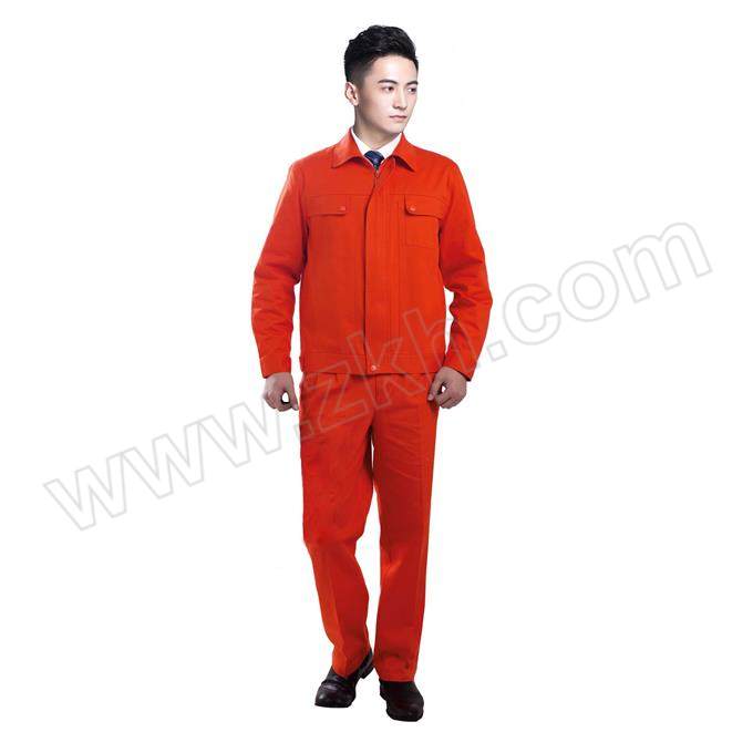LZ/玲芝 春秋款纯棉工作服套装 604 L 桔红色 含上衣×1+裤子×1 1套