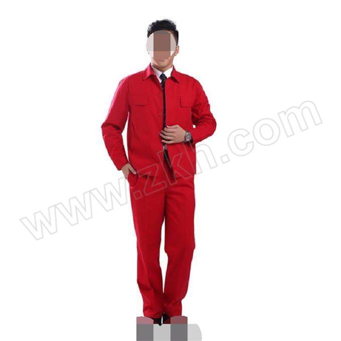 LZ/玲芝 纯棉帆布春秋款工作服 704 M 红色 纯棉帆布 含上衣×1+裤子×1 1套