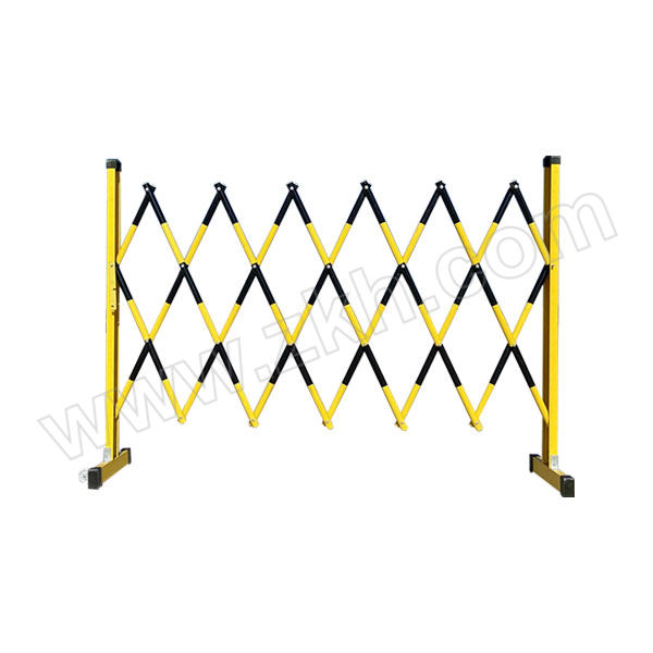 JUYUAN/聚远 玻璃钢管式伸缩围栏 JY-WL-H5 黄黑拼色 1.2×5m 1套