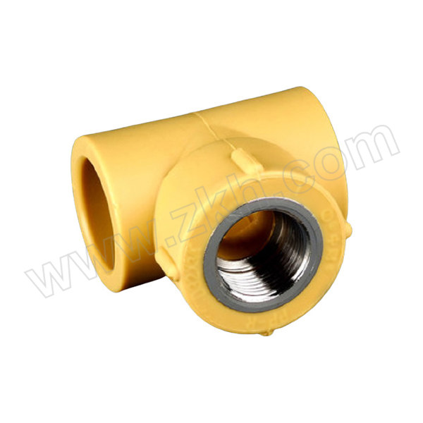 ZhongcaiPipes/中财管道 内螺纹三通(PP-R配件) dn32×1" 黄色 1个