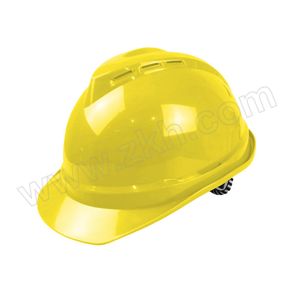 ANDANDA/安丹达 高端硬质款V型ABS安全帽 10149 黄色 8点式旋钮帽衬 Y型斑马纹下颚带 30顶内运费自付 1顶