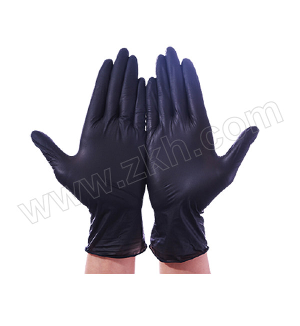 SHJ/手护佳 一次性丁腈手套（黑色） LF-032 M 4.0±0.3g 无粉指麻 100只 1盒